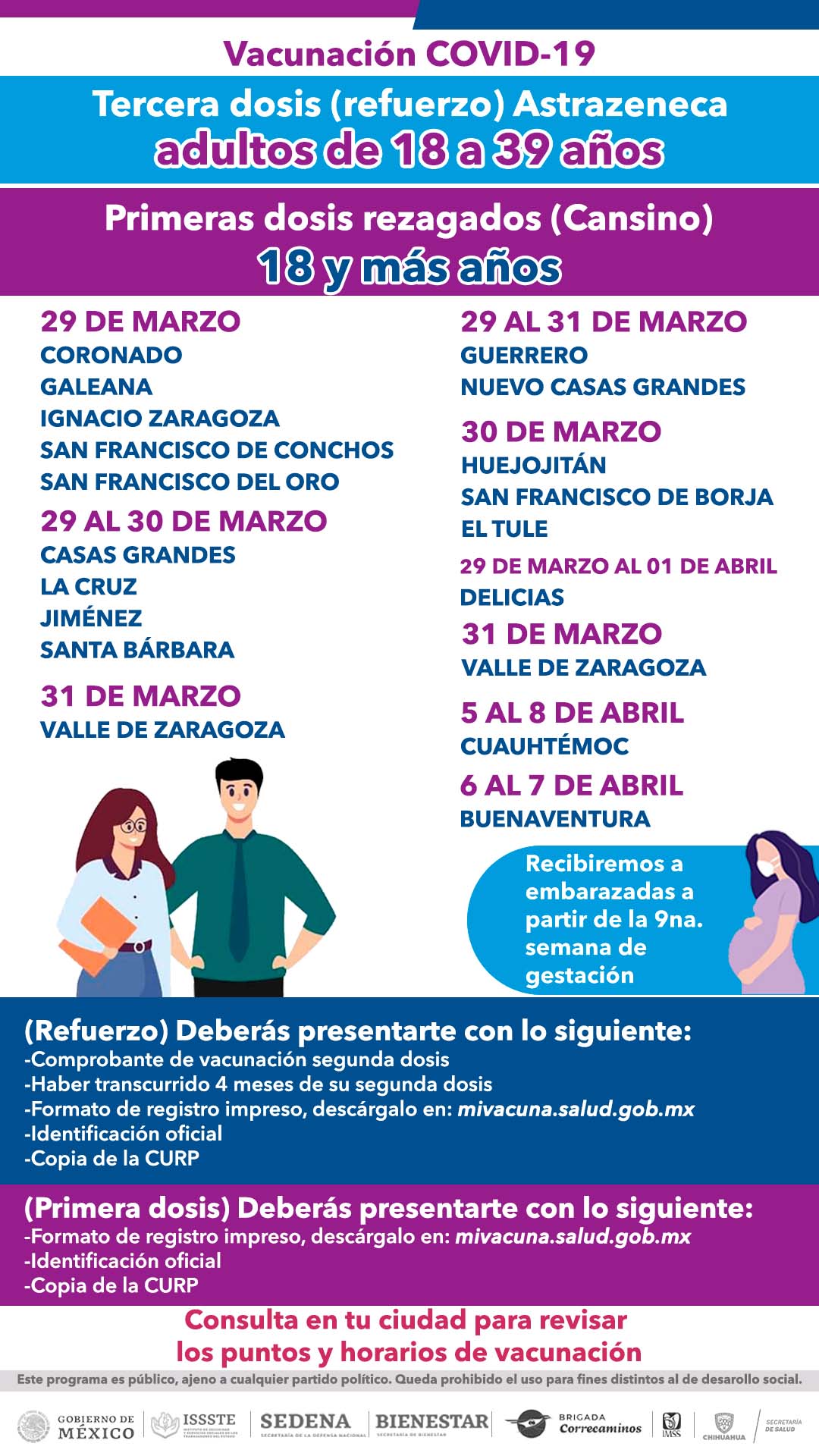 Invita Secretaría de Salud a vacunarse con primera o tercera dosis contra  COVID-19 | Portal Gubernamental del Estado de Chihuahua