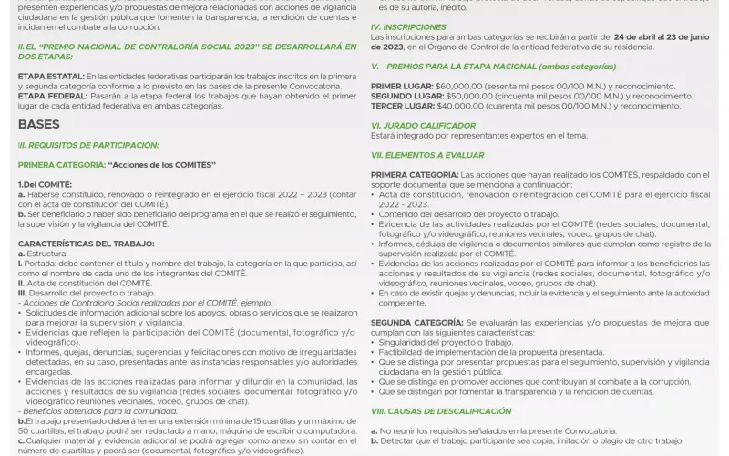 Base de la Convocatoria Social 2023